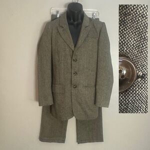 Handmade Linen Peak Lapel Suit ~36R Pants 28" waist 28.5" inseam Gently worn